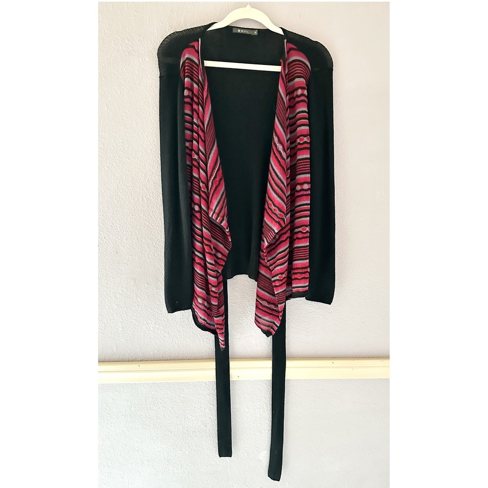 SOL Open Front Waterfall‎ Cardigan Nordic Belted Baby Alpaca Silk Size Medium